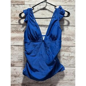 Cupshe Ruffle V Neck Tankini Top & High Waist Bikini Bottom Swimsuit Set Size S